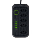 Cabo Extensão 5m Power Trio: Tomadas, USB e Tipo-C com Proteção Avançada